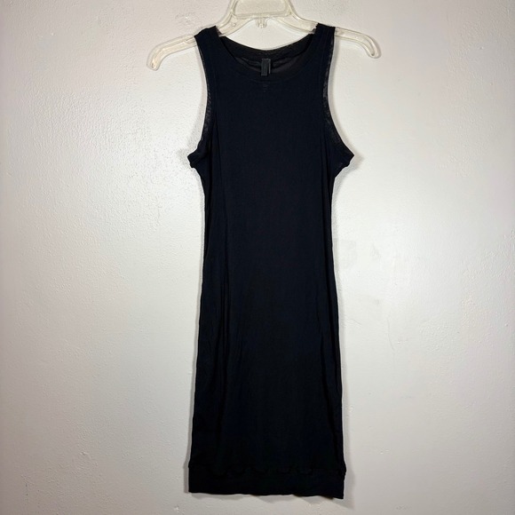SKIMS Dresses & Skirts - Skims Black Sleeveless Mini Dress High Neck Bodycon Size M